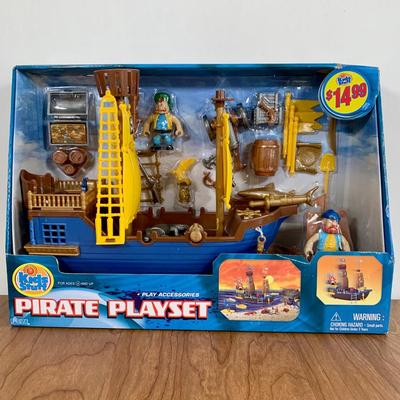 LOT 39 A: NIP Playmobil City Life School Bus, Excite Kids Stuff Pirate Playset, & Baby Dolls Playset