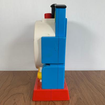 LOT 40 A: Thomas The Tank Engine Collection; Teaching Talking Clock, Happiness Express Portable Lamp, VHS's, DVD, Curtains, Flat...