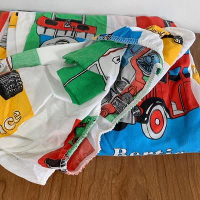 LOT 40 A: Thomas The Tank Engine Collection; Teaching Talking Clock, Happiness Express Portable Lamp, VHS's, DVD, Curtains, Flat...