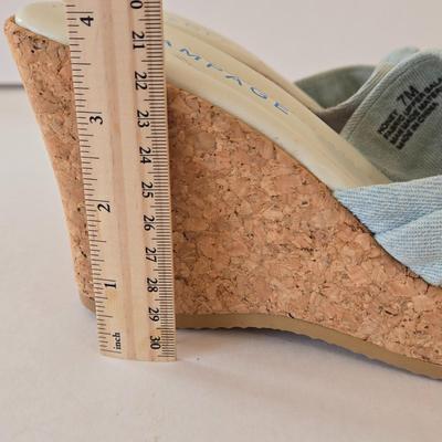 LOT 42B: New Rampage Wedges Size 7, Splash Wedges Size 7, Report Wedges Size 7, & New York Transit Wedges Size 7.5