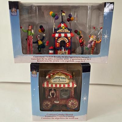 LOT 56B: New in Box Lemax Carnival Village Ticket Booth &Cotton Candy Stand