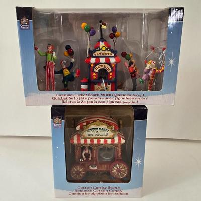 LOT 56B: New in Box Lemax Carnival Village Ticket Booth &Cotton Candy Stand