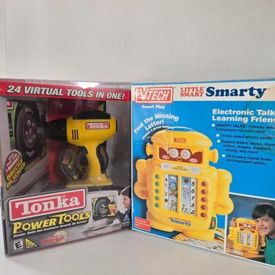 LOT 59B: New in Box Vintage VTECH Little Smart Smarty Talking Educational Toy & Tonka Toys Power Tools Set