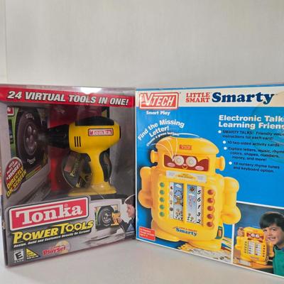 LOT 59B: New in Box Vintage VTECH Little Smart Smarty Talking Educational Toy & Tonka Toys Power Tools Set