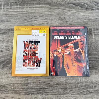 LOT 64B: NIP DVDs: 007 Die Another Day, Ocean's 11-13, Rudy, Wall Street, West Side Story, Philadelphia, Cannonball Run,...