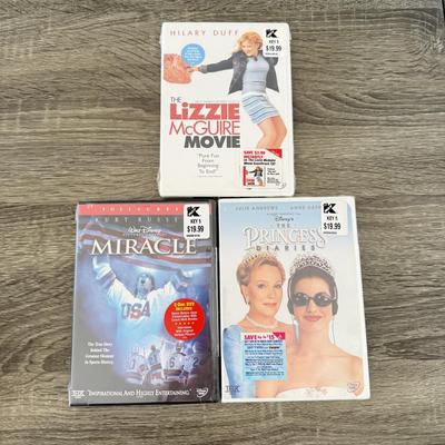 LOT 67B: NIP Disney DVDs: The Princess Diaries, Miracle, Remember the Titans, Lizzie McGuire Movie, The Shirley Temple Story & Disney...