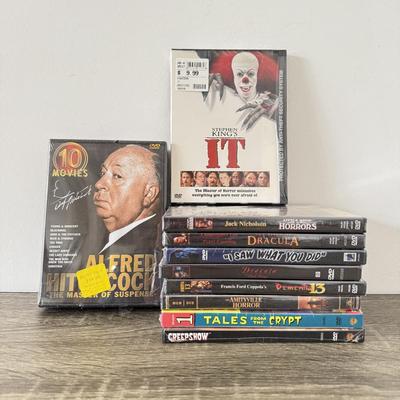 LOT 70B: NIP Horror / Thriller DVDs: Stephen King's IT, Alfred Hitchcock Collection, Little Shop of Horrors, Dracula & More