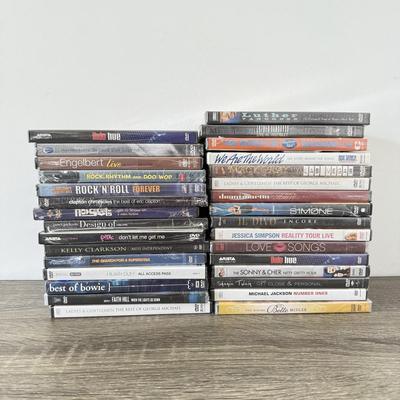 LOT 71B: NIP Music DVDs: Sonny and Cher, David Bowie, American Idol, Pink, Kelly Clarkson, Michael Jackson & More