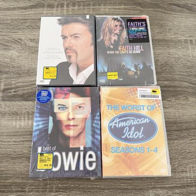 LOT 71B: NIP Music DVDs: Sonny and Cher, David Bowie, American Idol, Pink, Kelly Clarkson, Michael Jackson & More