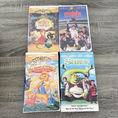 LOT 79A: Kids' DVDs & VHS Tapes: Shrek, Who Framed Roger Rabbit?, Osmosis Jones, Alvin and the Chipmunks, Land Before Time &...