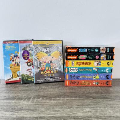 LOT 80B: Nickelodeon VHS Tapes & DVDs: Hey Arnold! Movie, Rugrats, Snick & Doug