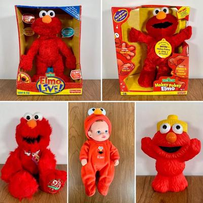 LOT 85 A: Sesame Street Elmo Collection; 2008 Fisher-Price Elmo Live! & 2002 Hokey Pokey Elmo, Limited Edition 25th Anniversary...