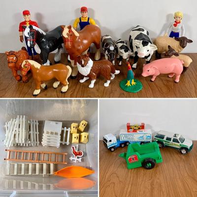 LOT 87 A: Tonka Farm Toys Collection; People, Animals, Fences, Cart, & More