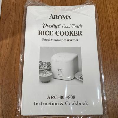 LOT 97 A: NIP Aroma Rice Cooker Food Steamer & Warmer & Rival 3 1/2 Quart Crock Pot Stoneware Slow Cooker