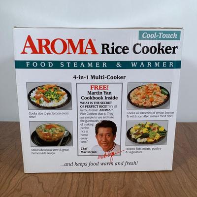 LOT 97 A: NIP Aroma Rice Cooker Food Steamer & Warmer & Rival 3 1/2 Quart Crock Pot Stoneware Slow Cooker