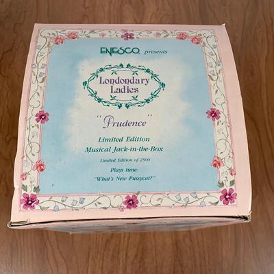 LOT 98 A: NIP 1988 Limited Edition Numbered Jeanette Curley Enesco Gift Gallery Londondary Ladies "Prudence" Musical Jack In...