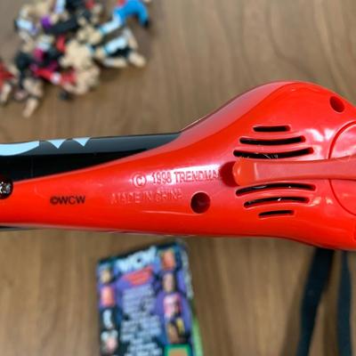 LOT 100 A: 1998 NWO WCW C-Pen, 1999 Collectible Playing Cards, & Miniature Figurines