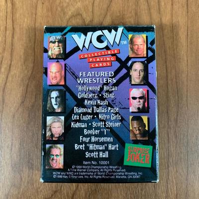 LOT 100 A: 1998 NWO WCW C-Pen, 1999 Collectible Playing Cards, & Miniature Figurines