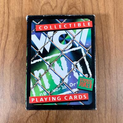 LOT 100 A: 1998 NWO WCW C-Pen, 1999 Collectible Playing Cards, & Miniature Figurines
