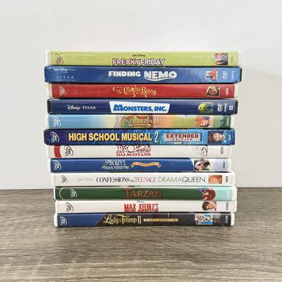 LOT 103A: Disney DVDs: Tarzan, Finding Nemo, Monsters Inc, High School Musical 2, 102 Dalmatians, Freaky Friday & More