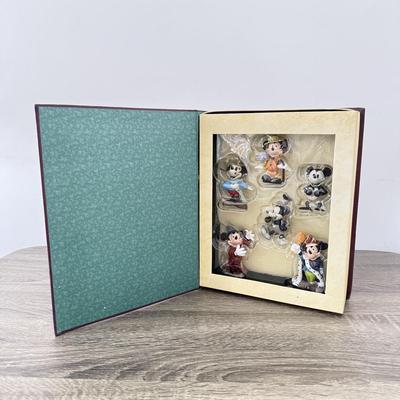 LOT 104B: Disney Holiday Mickey Through the Years Storybook Ornament Set NIB