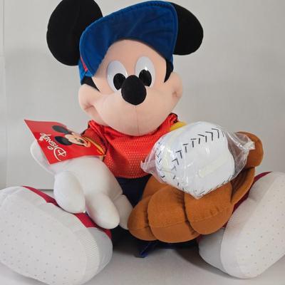 LOT 121A: Mickey Baseball & Cargo Pants Mickey Jumbo Stuffed Toys