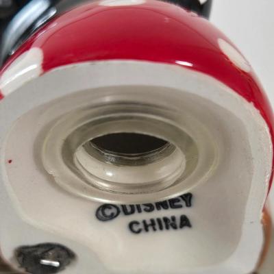 LOT 124B: Mickey Mouse Head Shaped Cutting Board, Metal Trivet, Bowls with Mickey's Feet, Minnie Mouse Cup and Saucer, and Minnie...