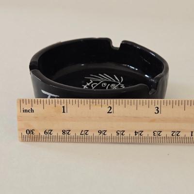 LOT 128L: Collection of Ashtrays & Small Square Frosted Plate