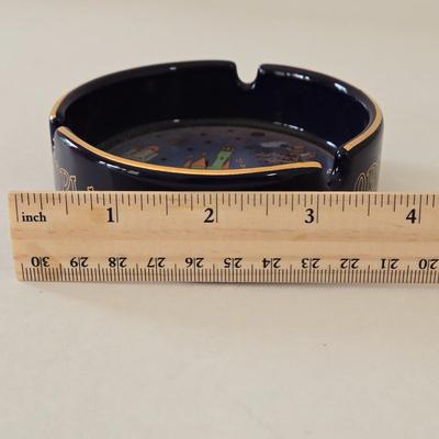 LOT 128L: Collection of Ashtrays & Small Square Frosted Plate