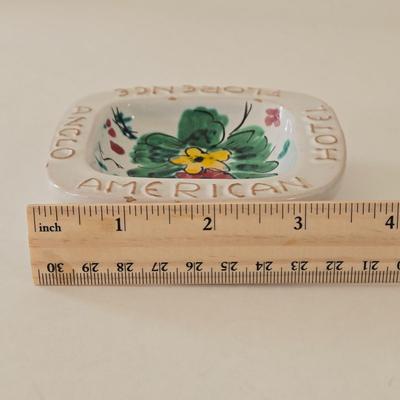 LOT 128L: Collection of Ashtrays & Small Square Frosted Plate