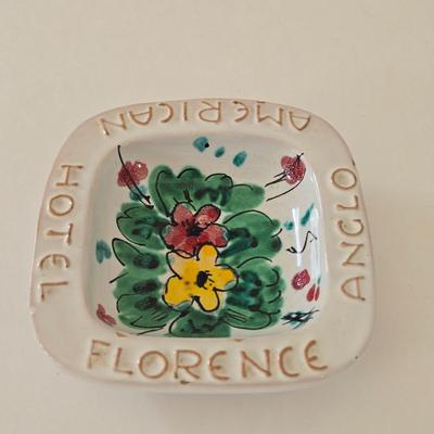 LOT 128L: Collection of Ashtrays & Small Square Frosted Plate