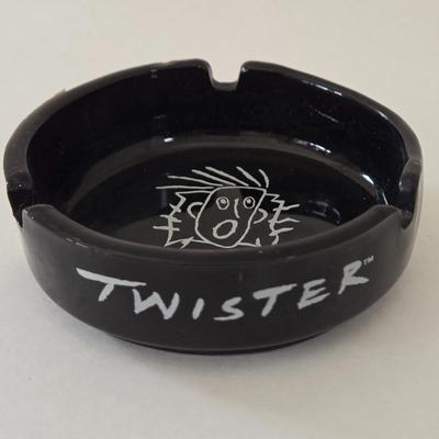 LOT 128L: Collection of Ashtrays & Small Square Frosted Plate