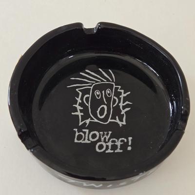 LOT 128L: Collection of Ashtrays & Small Square Frosted Plate