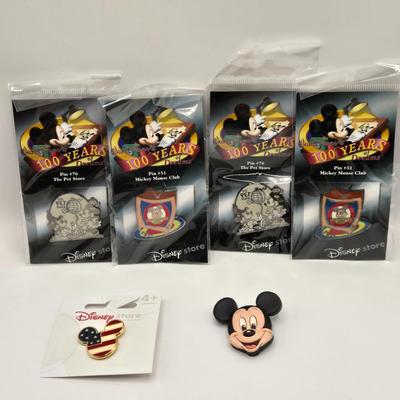 LOT 137A: Walt Disney's 100 Years of of Dreams Pins & Two Mickey Mouse Tack Pins