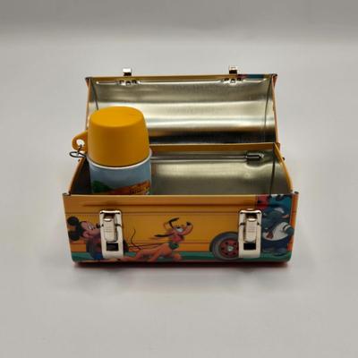 LOT 138A: Disney Hallmark Ornaments: School Bus w/ Matching Thermos & 2001 Mickey w/ Bells