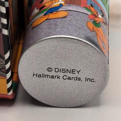 LOT 138A: Disney Hallmark Ornaments: School Bus w/ Matching Thermos & 2001 Mickey w/ Bells