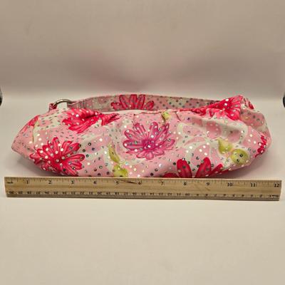 LOT 141L: Gently Worn Unlisted Dress Sandals Size 7.5, Sequined Handbag, & Bath & Body Works Handbag