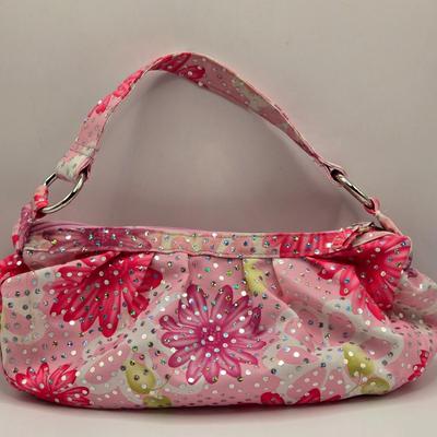 LOT 141L: Gently Worn Unlisted Dress Sandals Size 7.5, Sequined Handbag, & Bath & Body Works Handbag