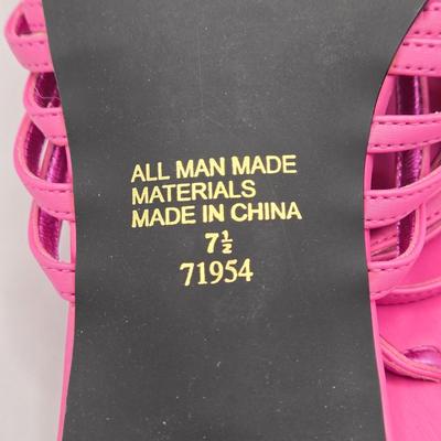 LOT 141L: Gently Worn Unlisted Dress Sandals Size 7.5, Sequined Handbag, & Bath & Body Works Handbag