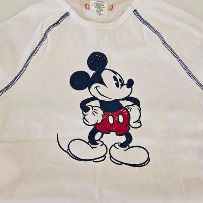 LOT 149A: Gently Worn Mickey Mouse Hooded Jacket, Two T-Shirts, One New with Tag, Tank Top, Two Lounge Pants, & Two Pair of Shorts