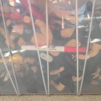 LOT 154B: " Are You Ready to Rumble...." Large Bin of Wrestler Toy Figures