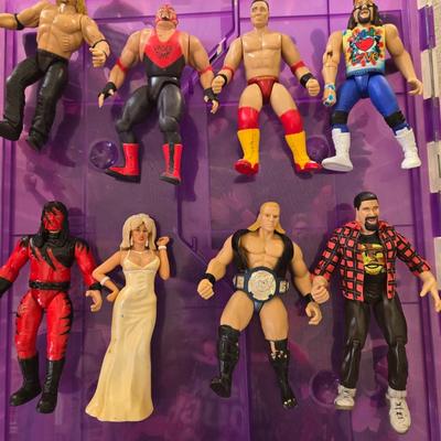 LOT 154B: " Are You Ready to Rumble...." Large Bin of Wrestler Toy Figures