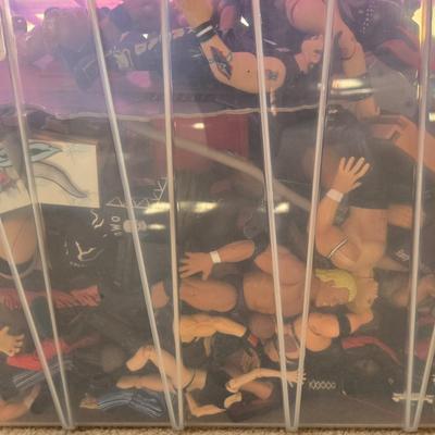 LOT 155B: "Are You Ready to Rumble ...." Act 2 ; Large Bin of Wrestler Toy Figures