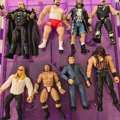 LOT 155B: "Are You Ready to Rumble ...." Act 2 ; Large Bin of Wrestler Toy Figures