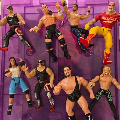 LOT 155B: "Are You Ready to Rumble ...." Act 2 ; Large Bin of Wrestler Toy Figures