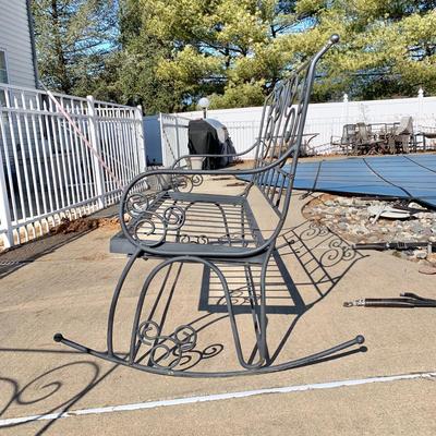 LOT 161 O: Disney's Mickey Mouse Wrought Iron Rocking Bench