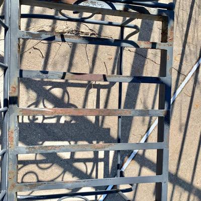 LOT 162 O: Disney's Mickey Mouse Wrought Iron Table w/ 4 Chairs & Black Metal Umbrella Stand