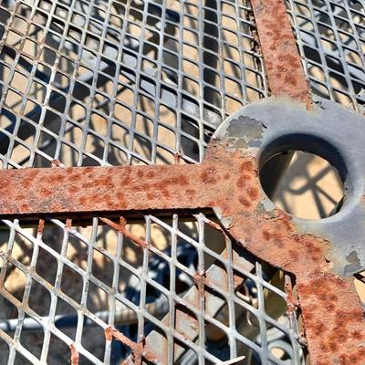 LOT 162 O: Disney's Mickey Mouse Wrought Iron Table w/ 4 Chairs & Black Metal Umbrella Stand