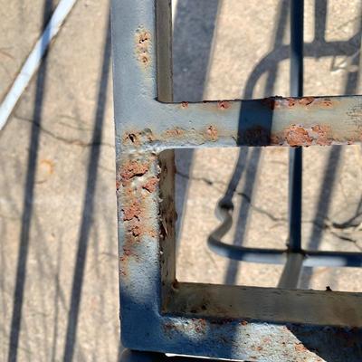 LOT 162 O: Disney's Mickey Mouse Wrought Iron Table w/ 4 Chairs & Black Metal Umbrella Stand