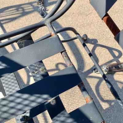 LOT 163 O: Wrought Iron Patio Set; Table & 4 Rocker Chairs